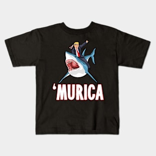 Donald Trump Shark President 4th of July USA America Kids T-Shirt